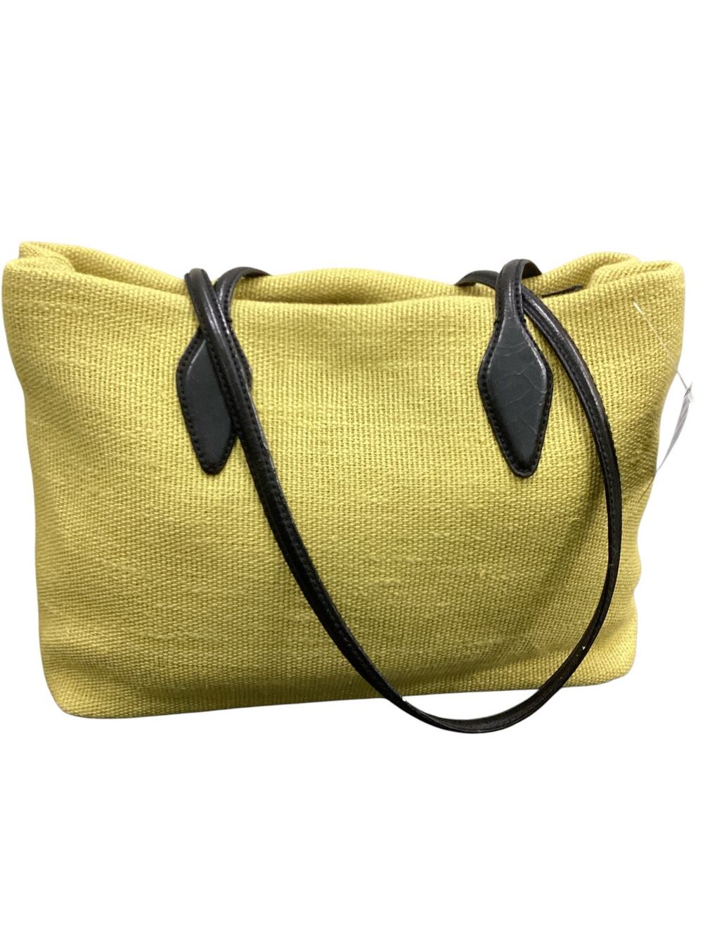 Desmo Purse Women’s Woven Canvas Bag Leather Straps Made In Italy Lemoncello